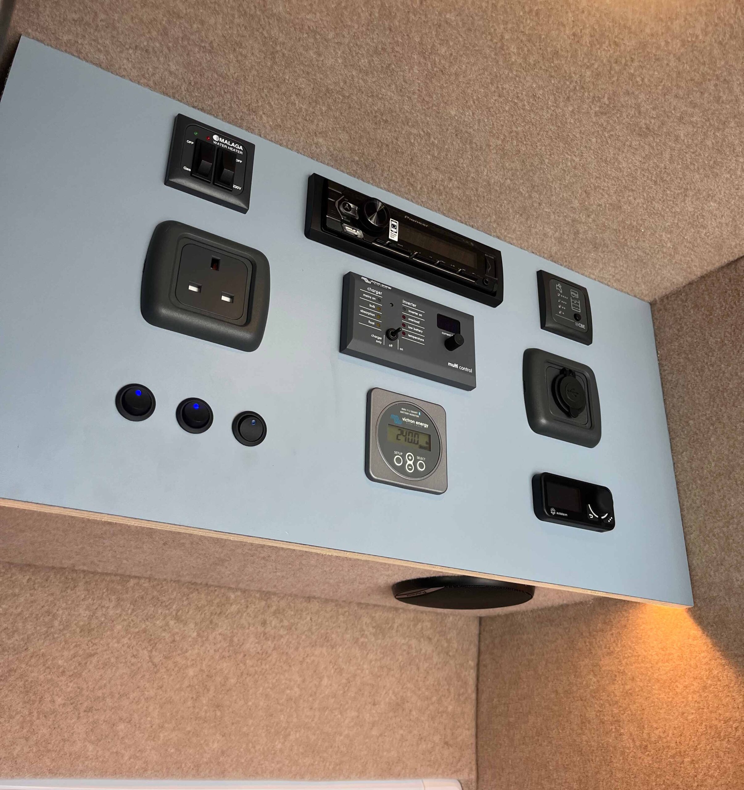 custom control panel unit for van