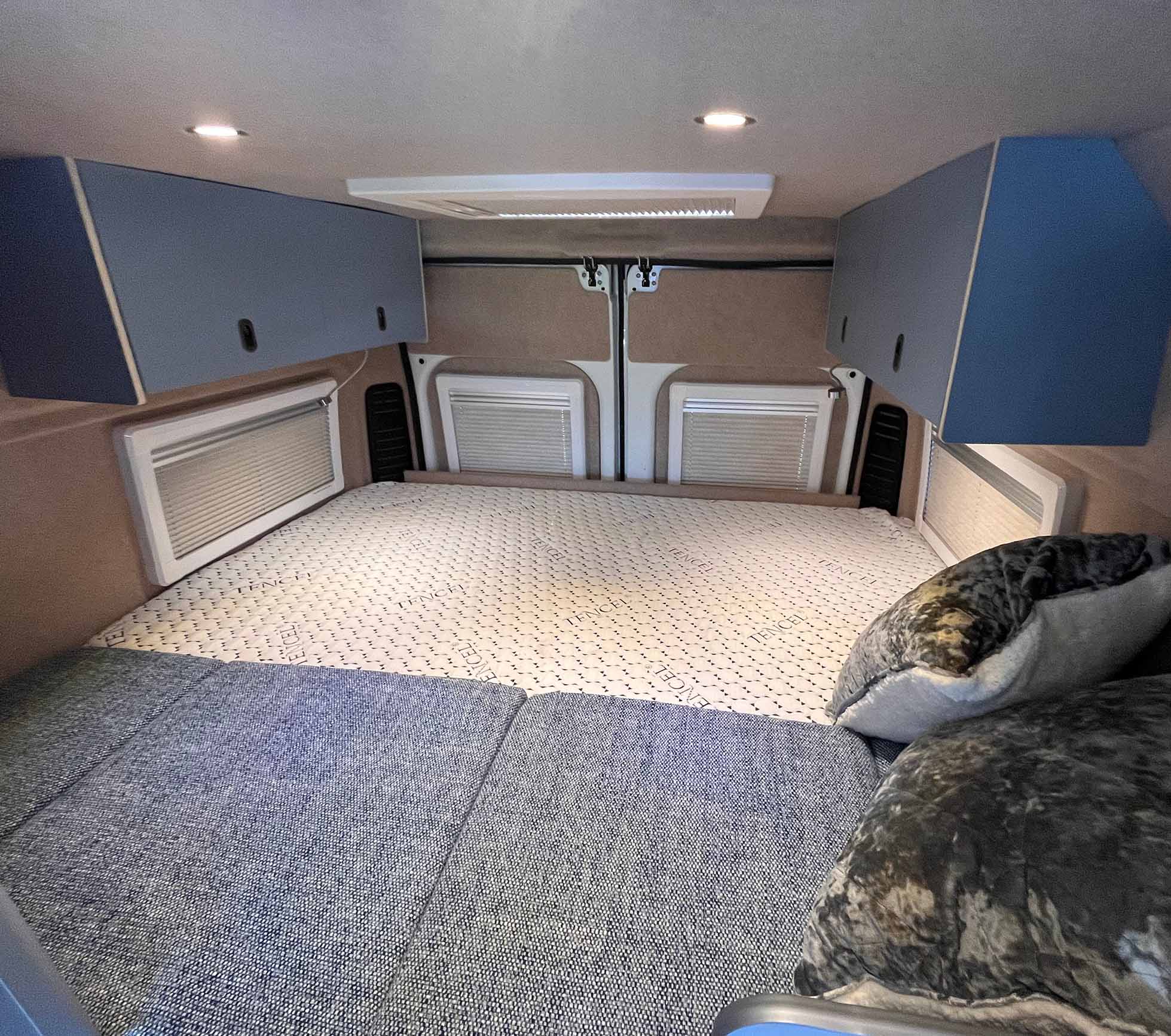 bed in back of camper van